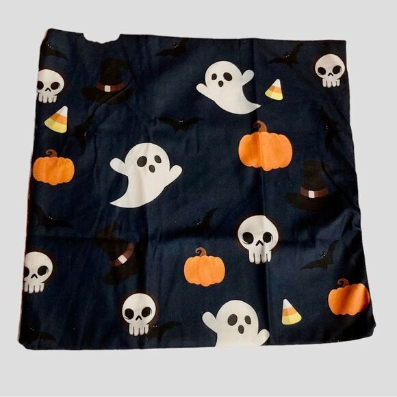 Ghost and Pumpkin Print Pillow Cover - Picture 1 of 5